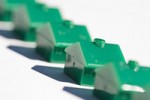 little green plastic houses